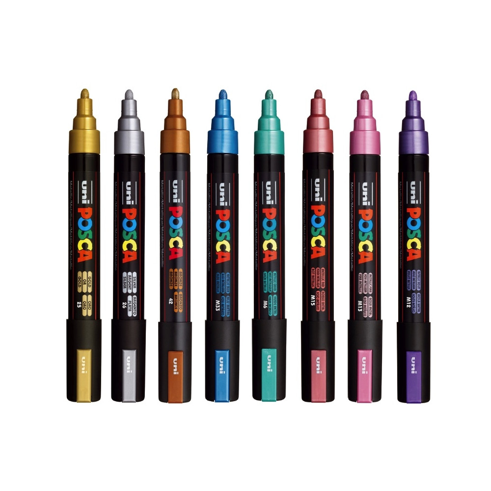 Zestaw markerów Posca Metallic Colors PC-5M - Uni - 8 szt.