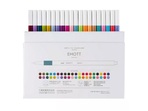 Set of Emott fineliners - Uni - 0,4 mm 40 pcs.