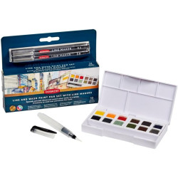 Watercolor Paint Pan Set - Derwent - 12 colors