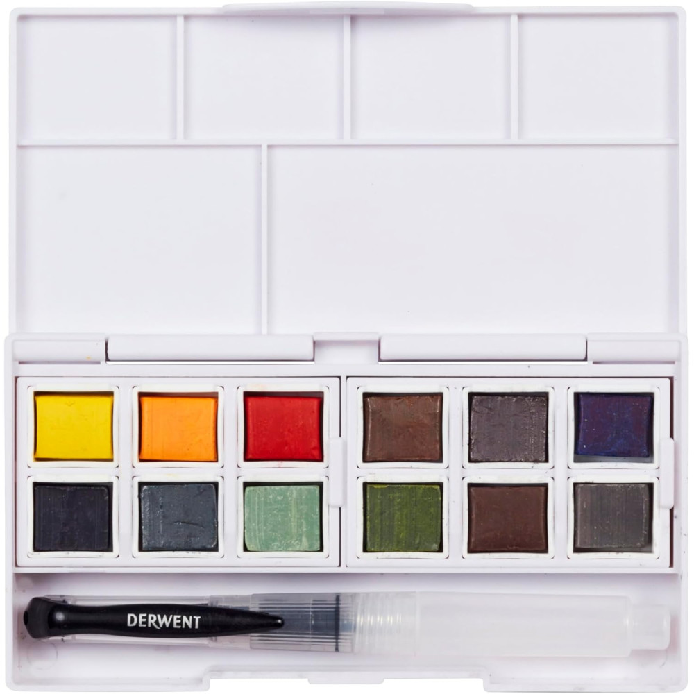 Watercolor Paint Pan Set - Derwent - 12 colors