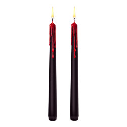 Krwawiące świece halloweenowe - czarno-czerwone 25 cm 2 szt.