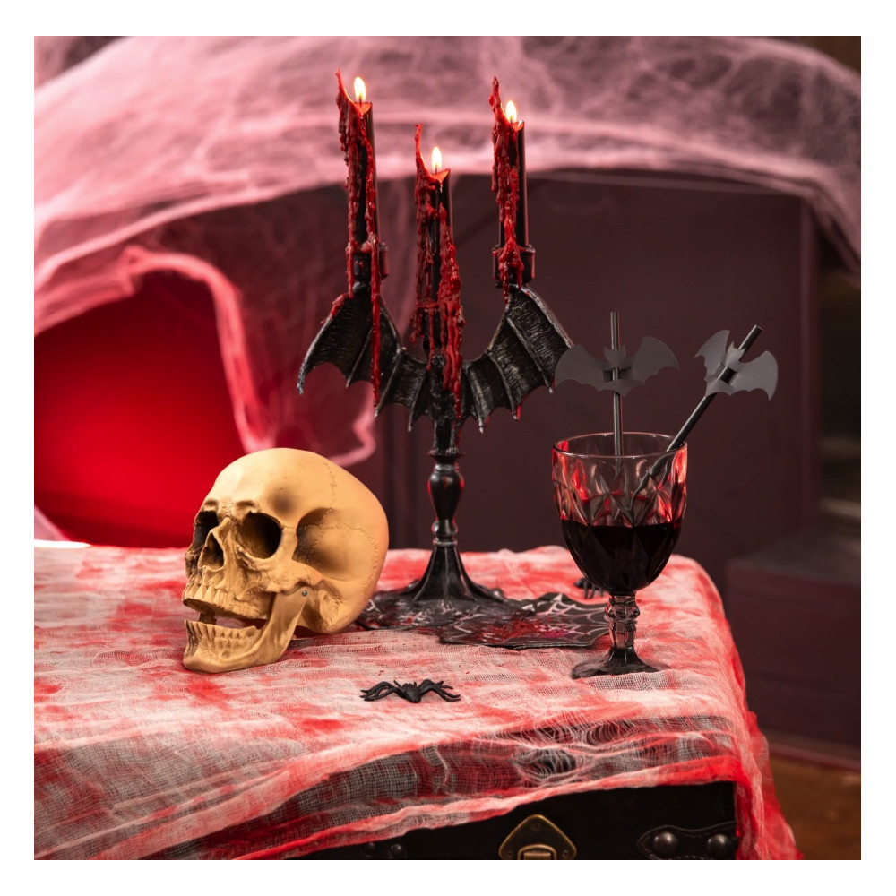 Halloween bleeding candles - black and red 25 cm 2 pcs.