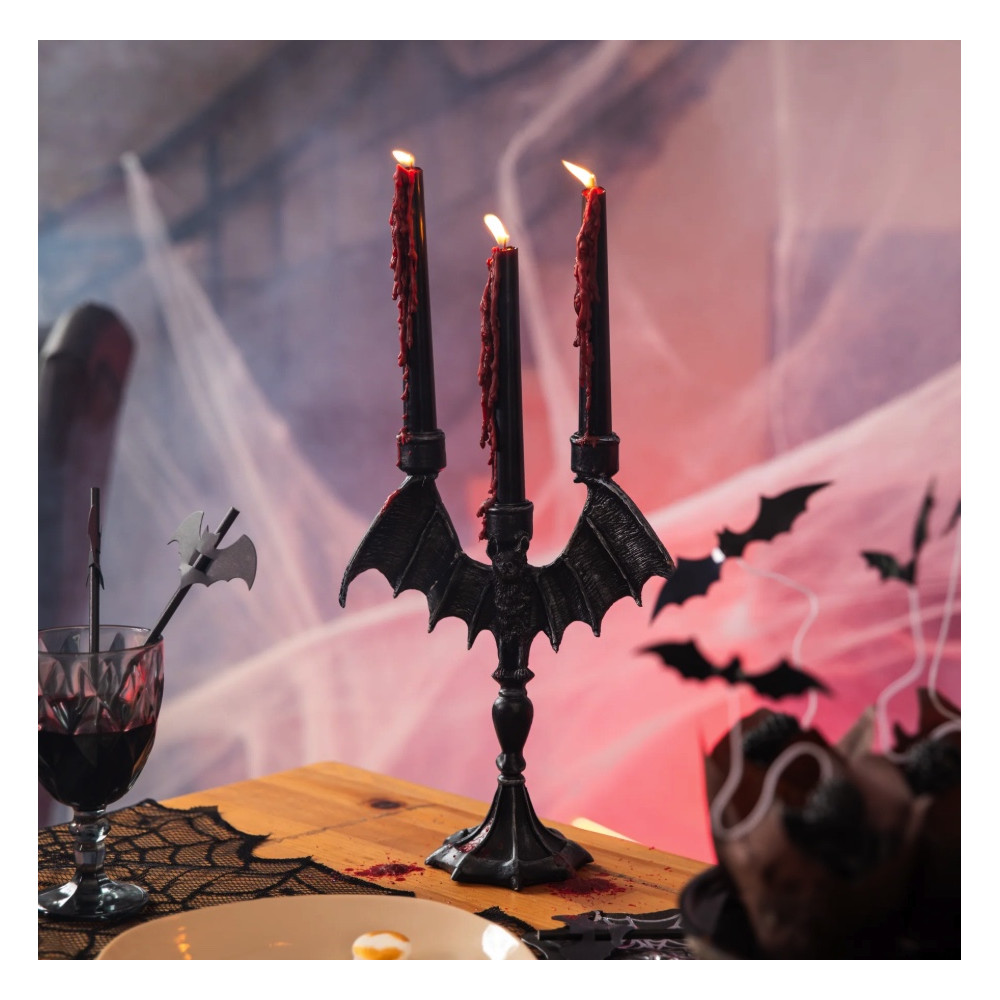 Halloween bleeding candles - black and red 25 cm 2 pcs.