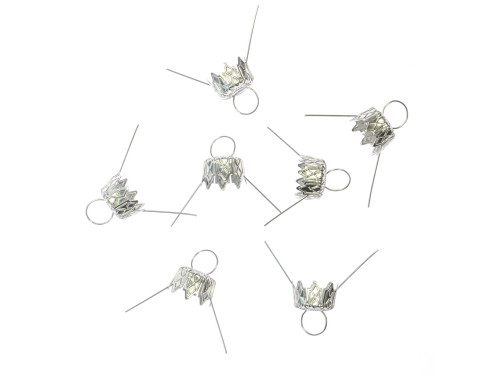 Bauble hanger - silver, 12 mm, 7 pcs.
