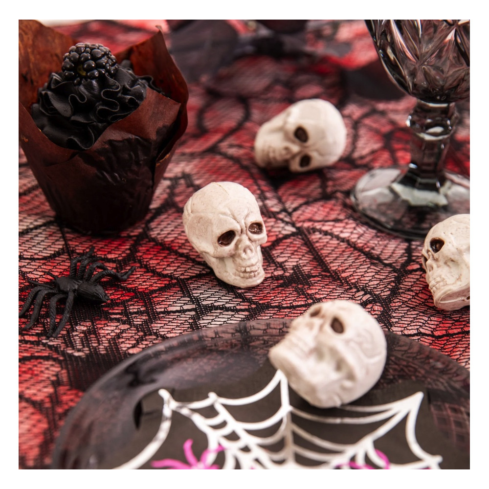 Dekoracja halloweenowa na stół Czaszki - 12 szt.