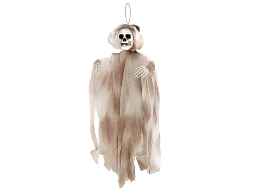 Dekoracja halloweenowa wisząca Szkielet - szary 90 cm