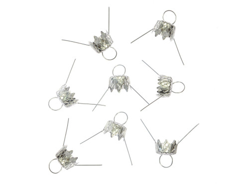 Bauble hangers - silver, 10 mm, 8 pcs.