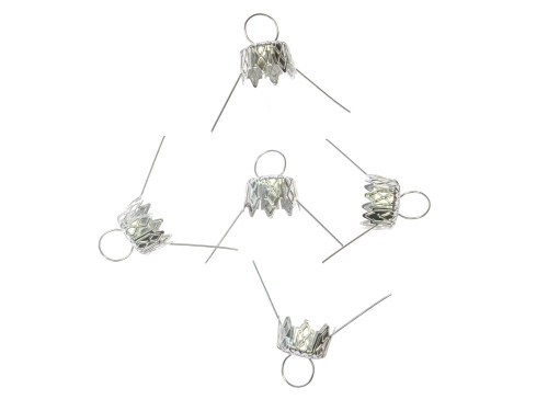 Bauble hanger - silver, 18 mm, 5 pcs.