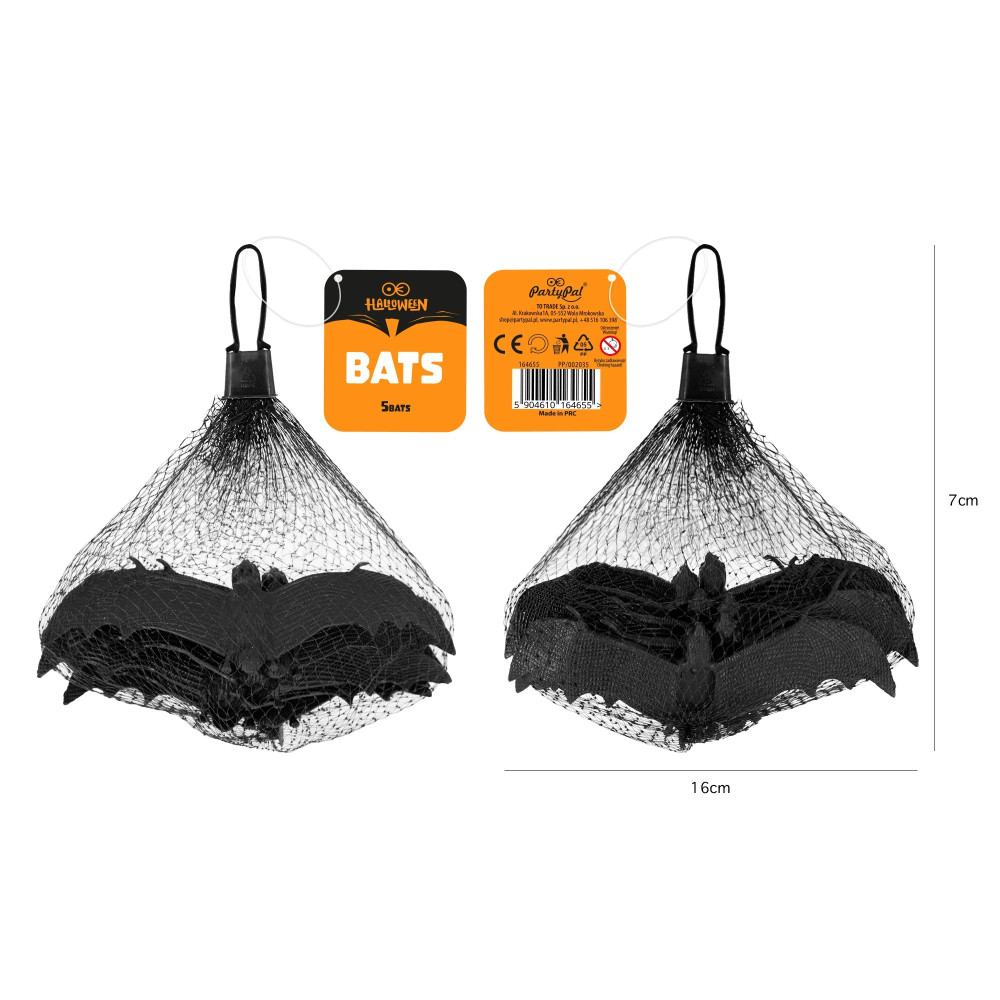Halloween decoration bat - 5 pcs.