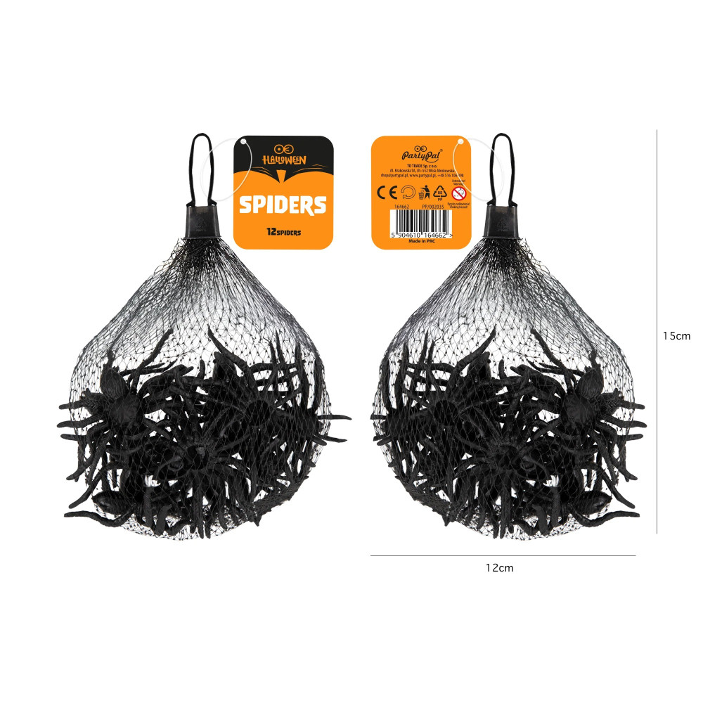 Halloween decoration Spiders - 12 pcs.