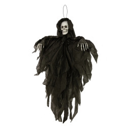 Dekoracja halloweenowa wisząca Szkielet - czarny 90 cm