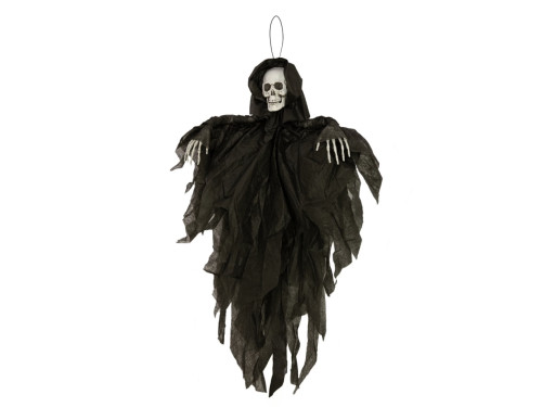 Dekoracja halloweenowa wisząca Szkielet - czarny 90 cm