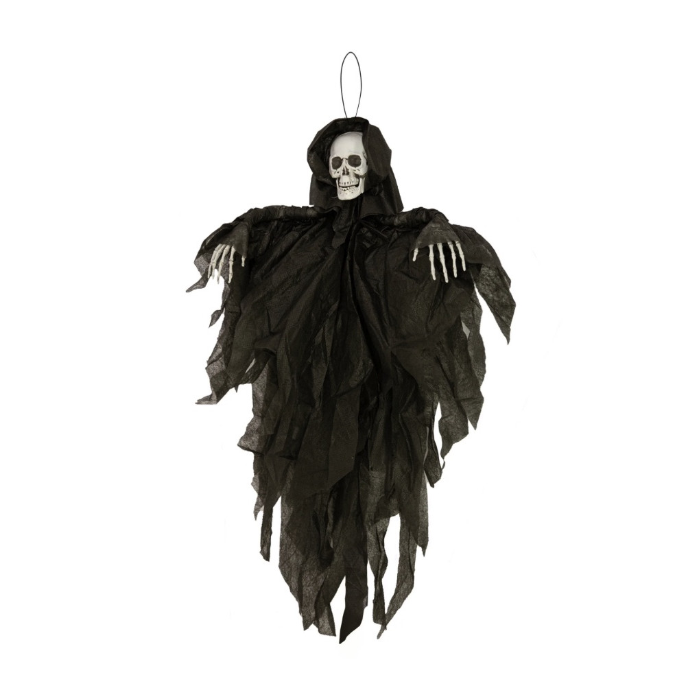 Dekoracja halloweenowa wisząca Szkielet - czarny 90 cm