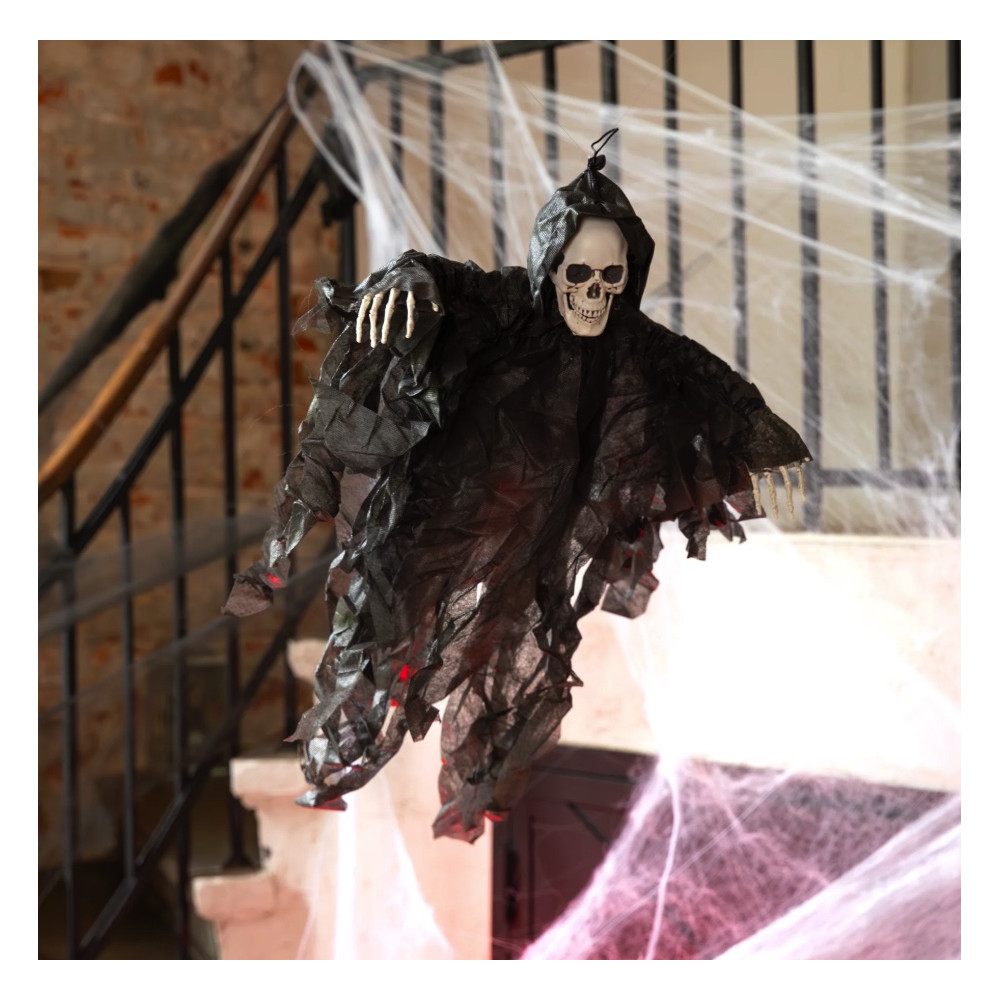 The hanging Halloween decoration Skeleton - black 90 cm