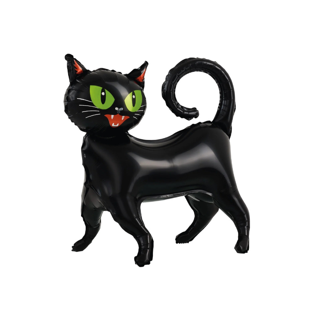 Halloween black cat standing foil balloon - 62 x 65 cm