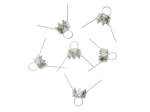 Bauble hanger - silver, 14 mm, 6 pcs.