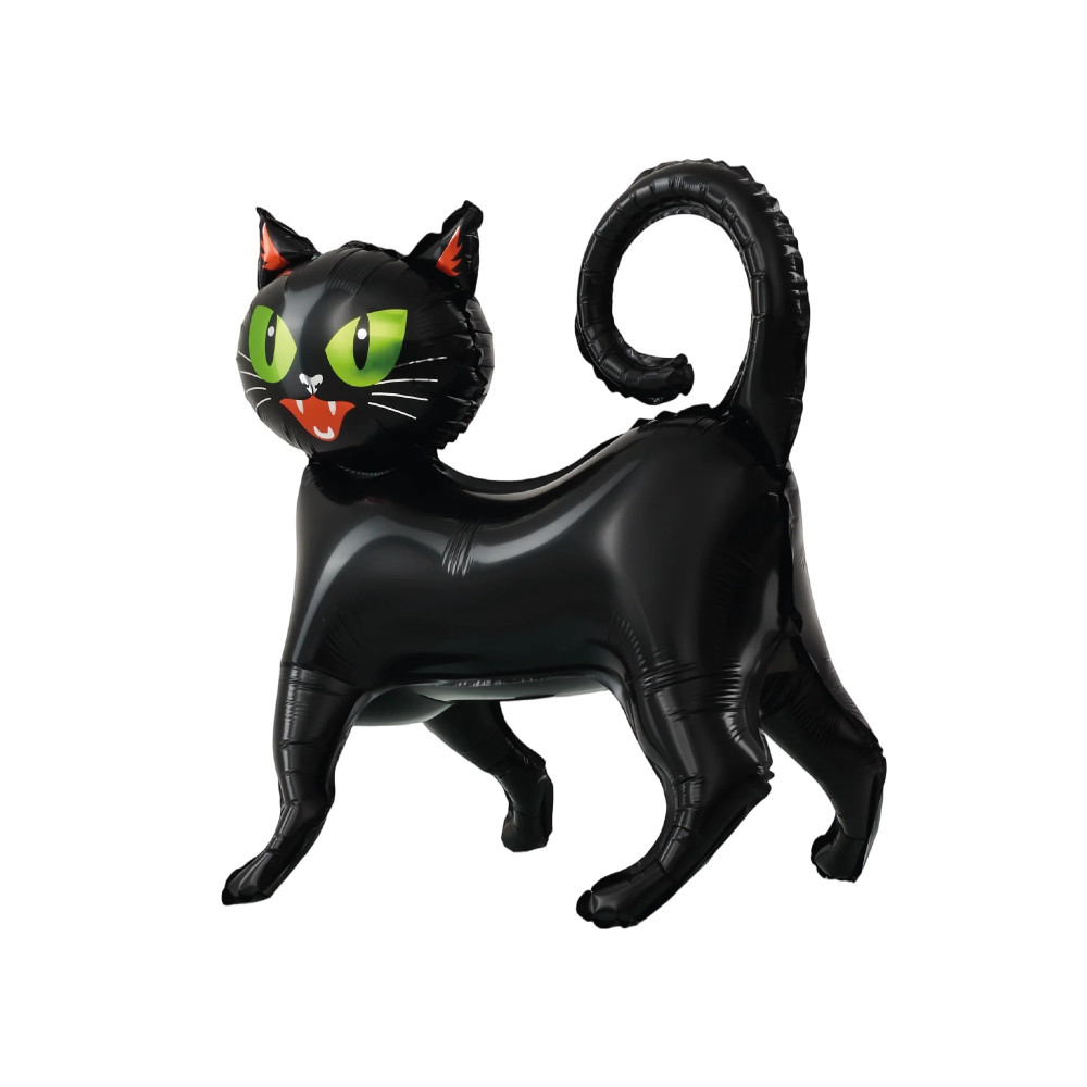 Halloween black cat standing foil balloon - 62 x 65 cm