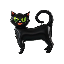 Halloween black cat standing foil balloon - 62 x 65 cm