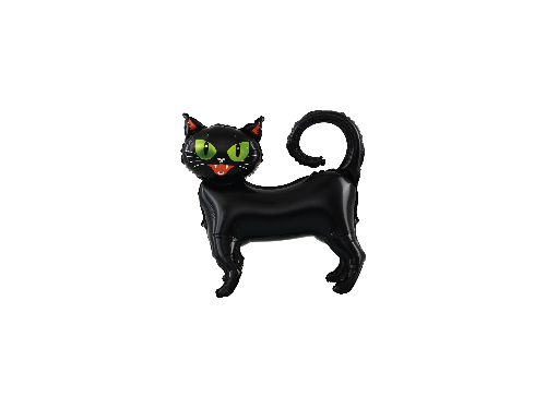 Halloween black cat standing foil balloon - 62 x 65 cm