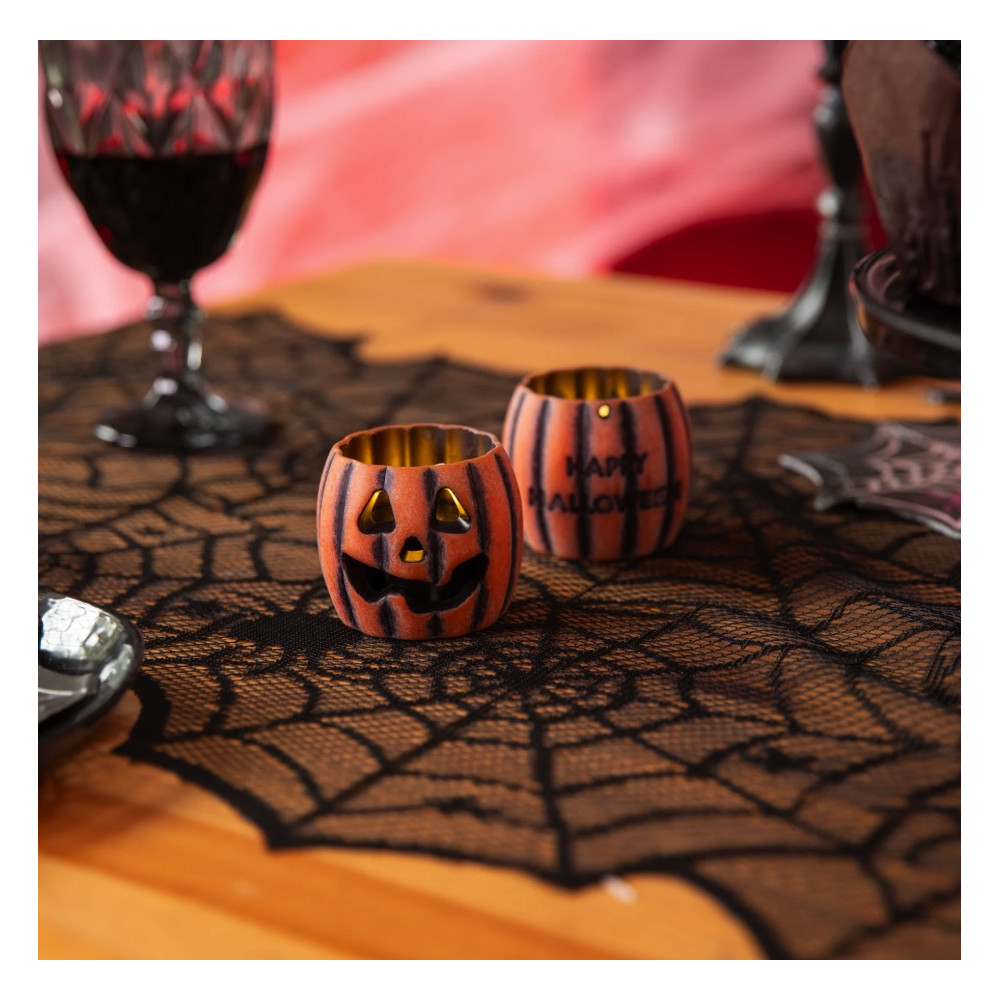 Lampion LED halloweenowy Dynia - pomarańczowy 5,5 cm