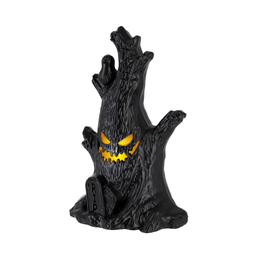 Lampion LED halloweenowy Drzewo - czarny 11,5 cm