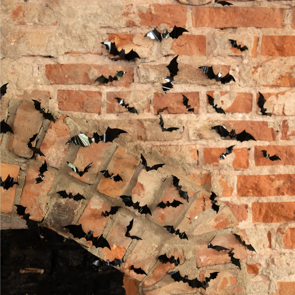 Halloween wall stickers 3D Bats - 60 pcs.