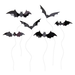 Halloween cake toppers bats - 6 pcs.