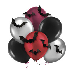 Halloween bat balloons DIY set - 6 pcs.