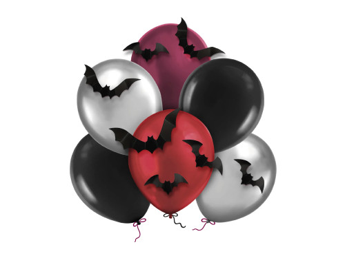 Halloween bat balloons DIY set - 6 pcs.
