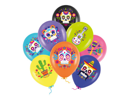 Balony Meksykańskie Halloween - 30 cm 8 szt.