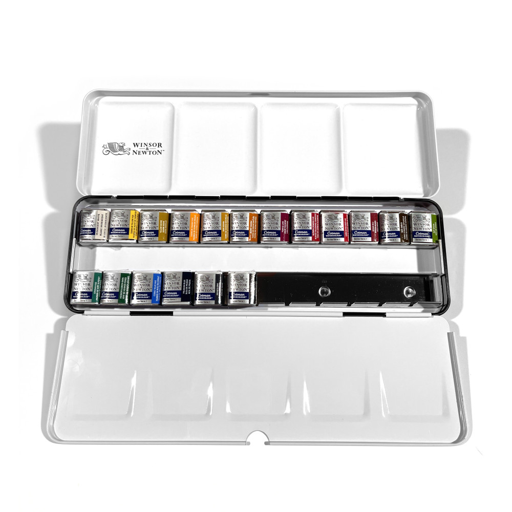 Zestaw akwareli w półkostkach Cotman Baroque - Winsor & Newton x PaperConcept - 18 szt.