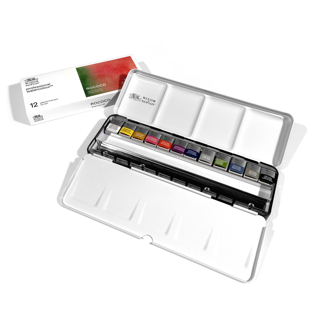Zestaw akwareli w półkostkach Professional Rococo - Winsor & Newton x PaperConcept - 12 szt.