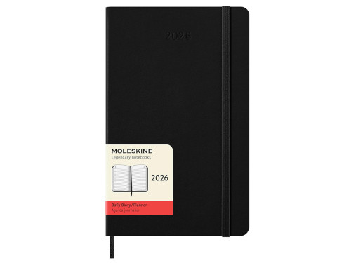 Kalendarz dzienny 2026 L - Moleskine - Black twarda okładka