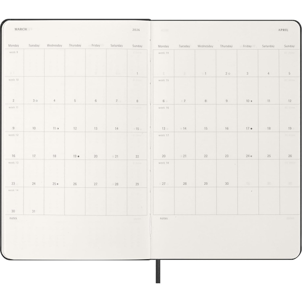Daily planner 2026 L - Moleskine - Black hard cover
