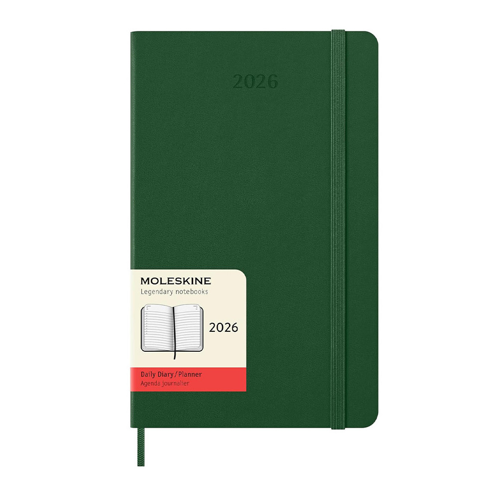 Daily planner 2026 L - Moleskine - Myrtle Green hard cover