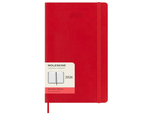 Daily planner 2026 L - Moleskine - Scarlet Red soft cover