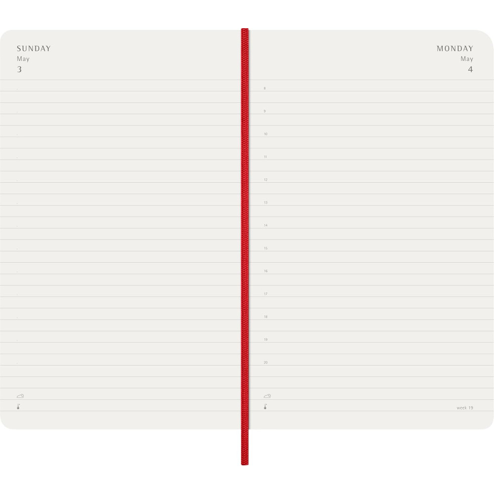 Daily planner 2026 L - Moleskine - Scarlet Red soft cover