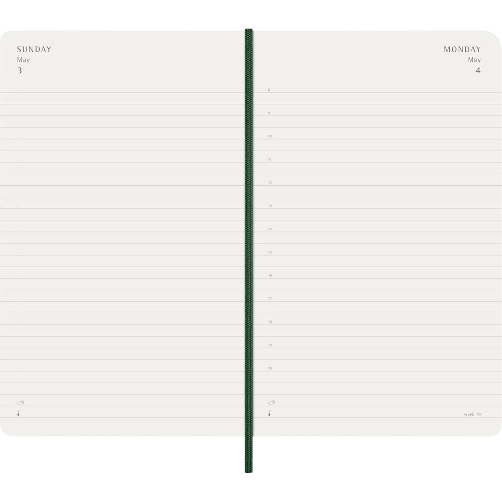 Kalendarz dzienny 2026 L - Moleskine - Myrtle Green miękka okładka