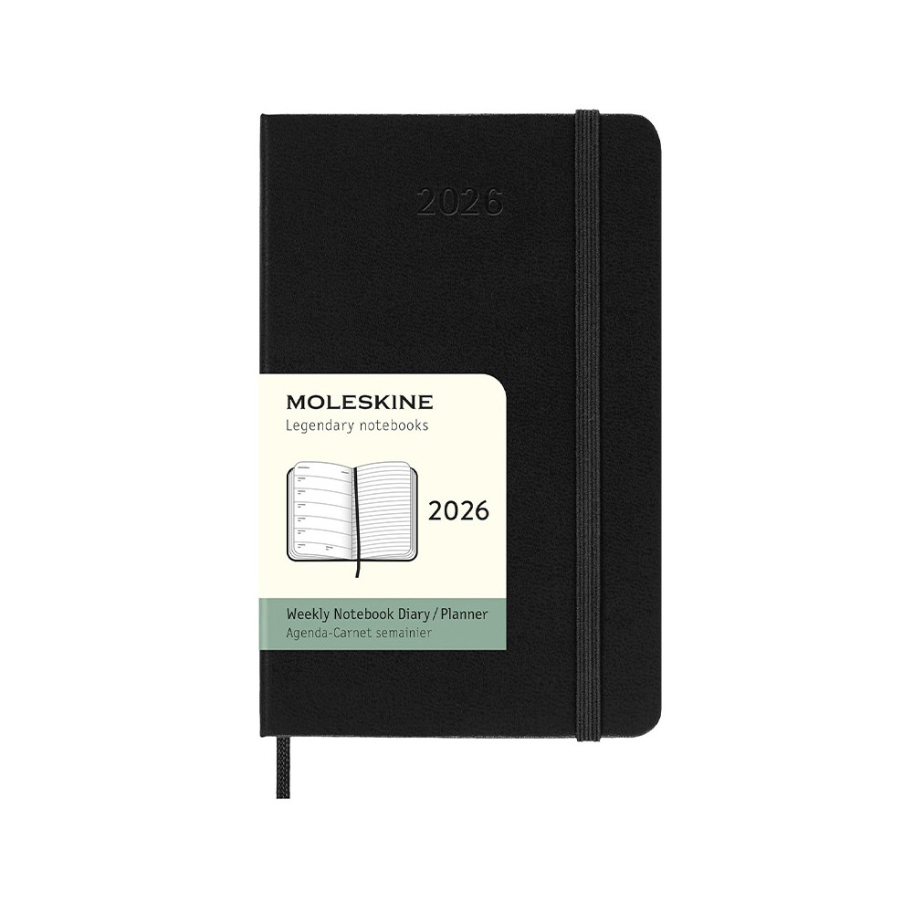 Kalendarz tygodniowy 2026 P - Moleskine - Black twarda okładka