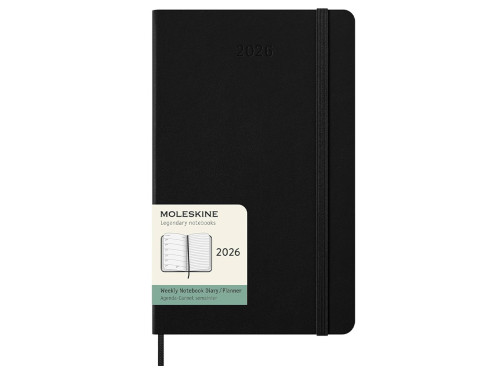 Kalendarz tygodniowy 2026 L - Moleskine - Black twarda okładka