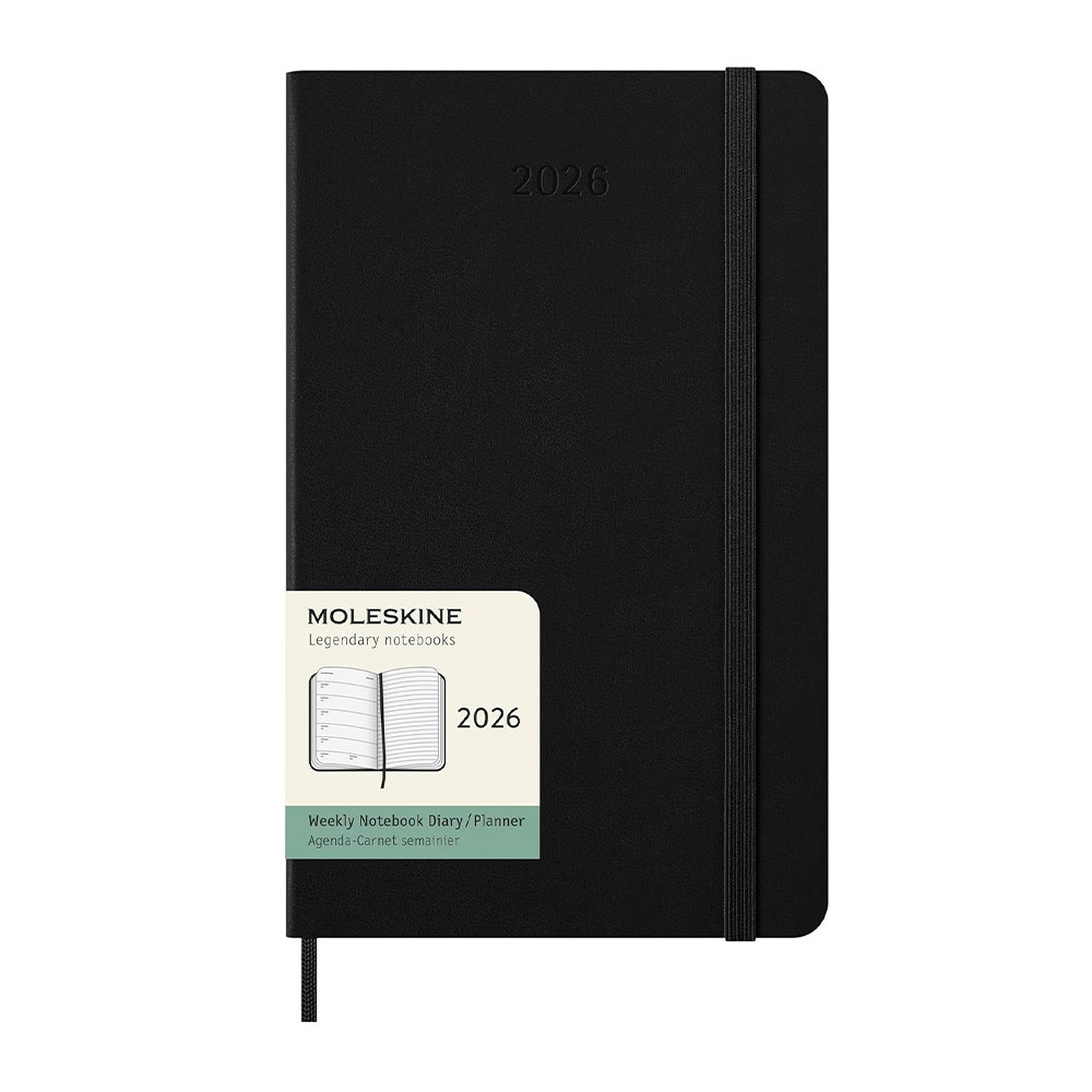 Kalendarz tygodniowy 2026 L - Moleskine - Black twarda okładka
