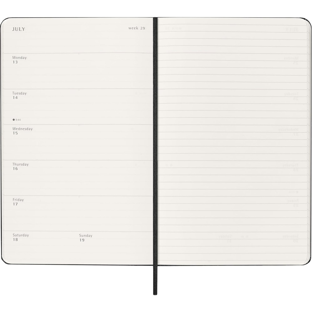 Weekly planner 2026 L - Moleskine - Black hard cover