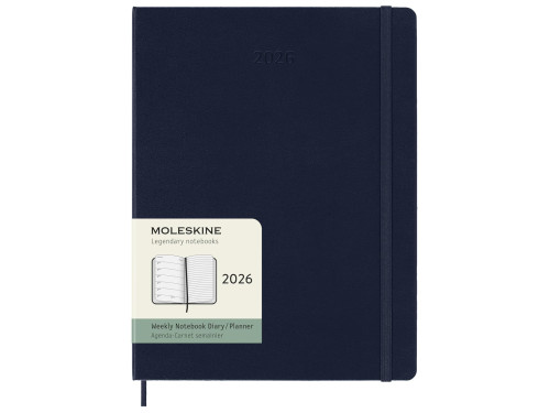 Weekly planner 2026 XL - Moleskine - Sapphire Blue hard cover