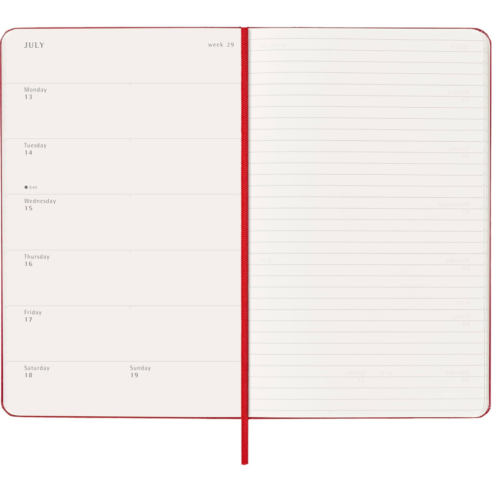 Weekly planner 2026 L - Moleskine - Scarlet Red hard cover