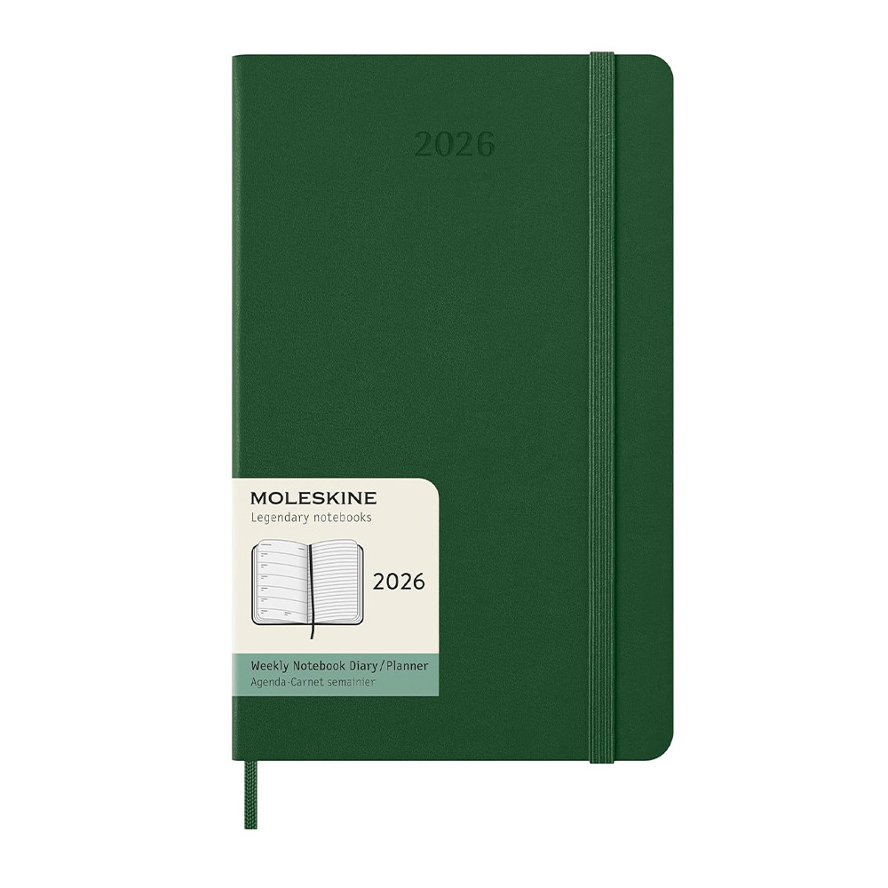 Kalendarz tygodniowy 2026 L - Moleskine - Myrtle Green twarda okładka