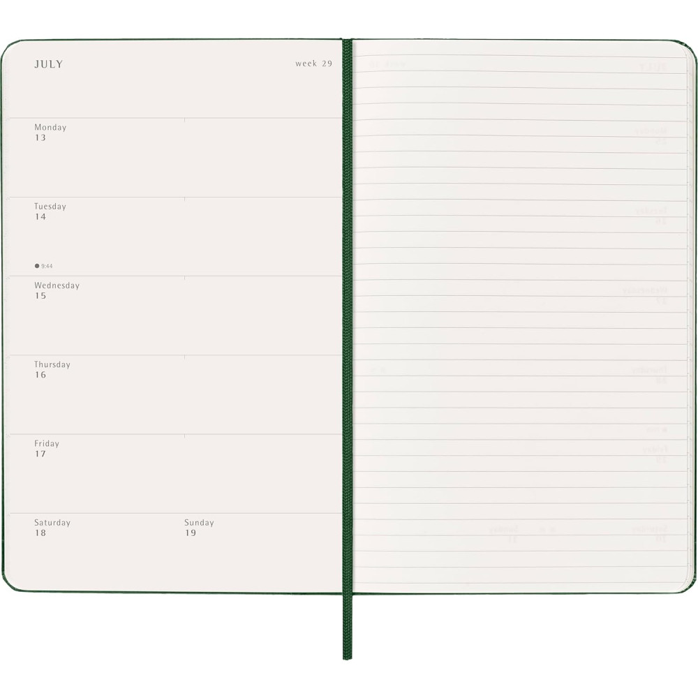 Weekly planner 2026 L - Moleskine - Myrtle Green hard cover