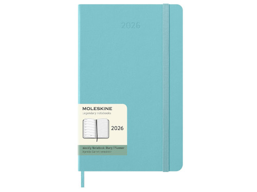 Weekly planner 2026 L - Moleskine - Aquamarine hard cover