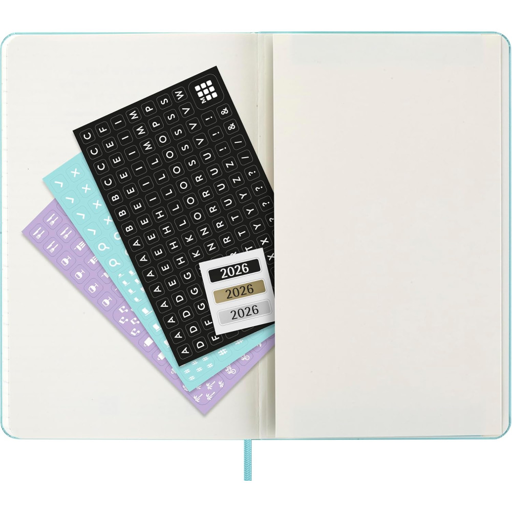 Weekly planner 2026 L - Moleskine - Aquamarine hard cover