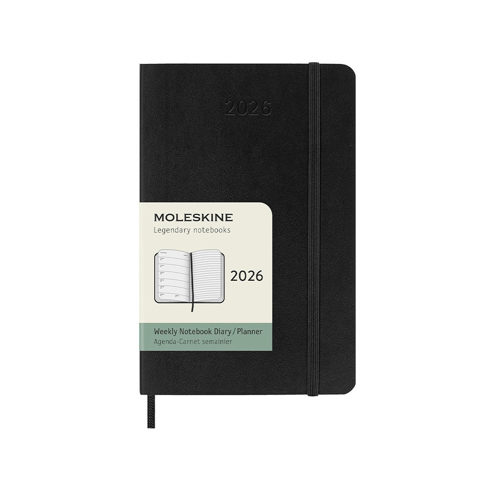Kalendarz tygodniowy 2026 P - Moleskine - Black miękka okładka
