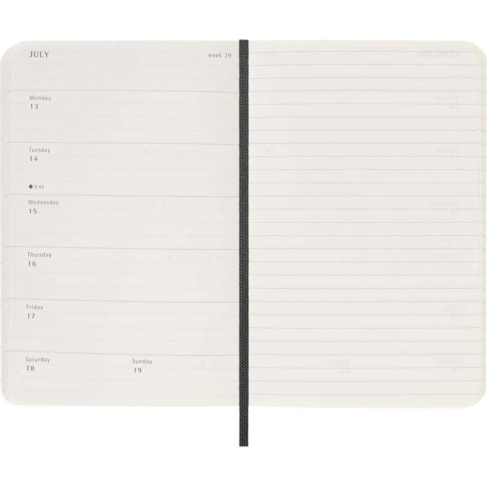 Weekly planner 2026 P - Moleskine - Black soft cover